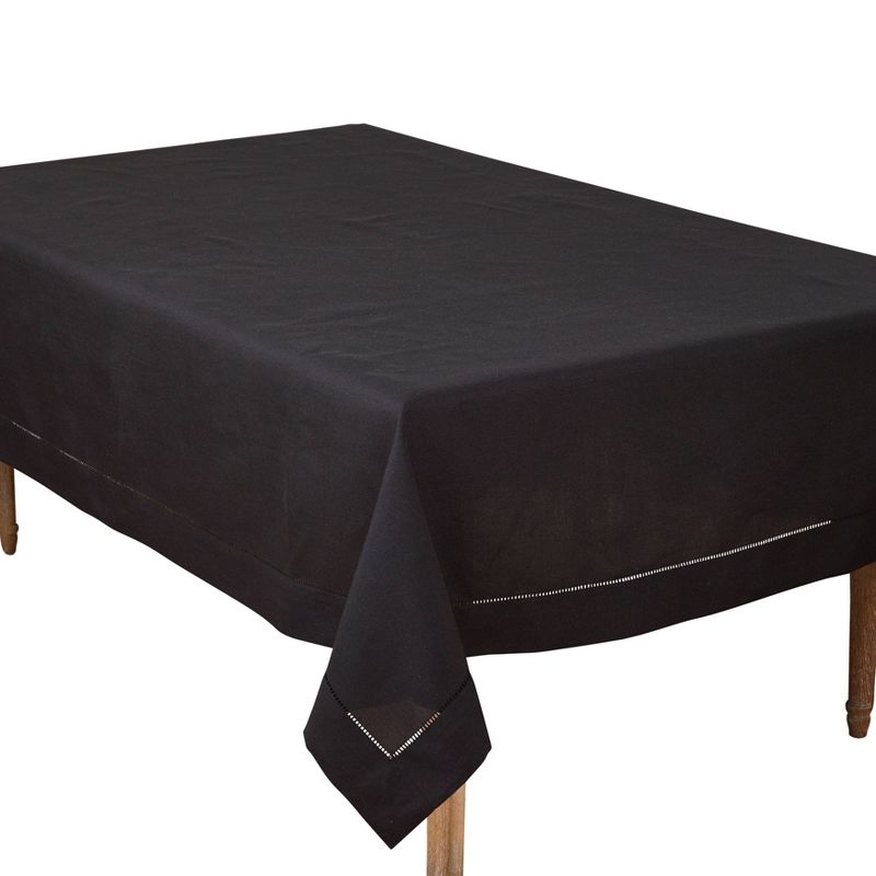 70&#34;x120&#34; Tablecloth with Hemstitch Border Design Black - Saro Lifestyle, 3 of 7