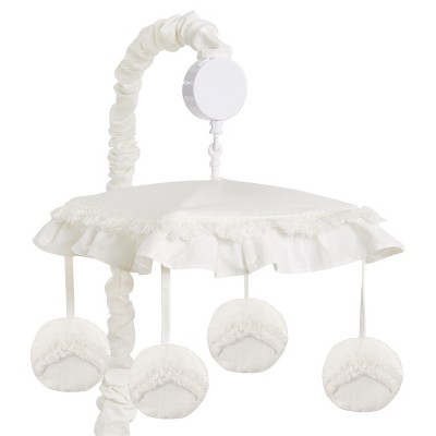 Image of Sweet Jojo Designs Boy, Girl, Unisex/Gender Neutral Musical Crib Mobile Boho Dot Solid Ivory