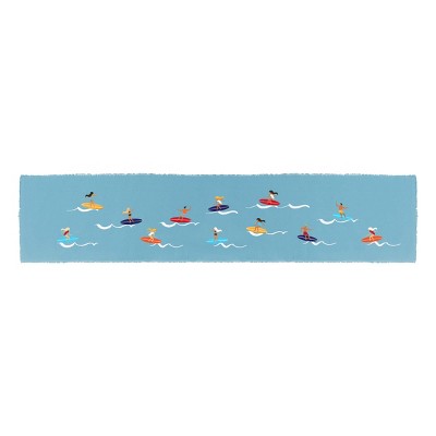 RightSide Designs Hang Loose Embroidered Surfer Table Runner -