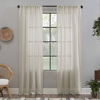 Crushed Texture Sheer Anti-Dust Curtain Panel - Clean Window 