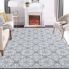 Area Rug Machine Washable Rug Non Slip Non Shedding Large Indoor Carpet Floral Low Pile Foldable Stain Resistant Rugs for Bedroom Living Room - 2 of 4