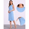 INSPIRE CHIC Women's Sleeveless Boat Neck Knit Textured Elegant Office Sheath Midi Dress - 2 of 4