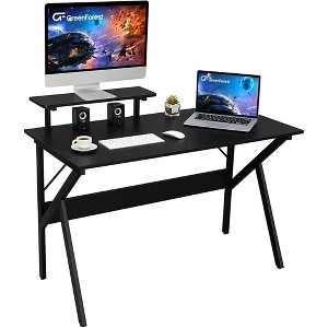 Greenforest Home Office Desk with Monitor Shelf, Computer/Gaming Desk, Black, 47in - 1 of 4