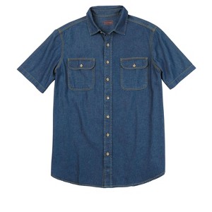 Boulder Creek by KingSize Men's Big & Tall Short Sleeve Denim And Twill Shirt - 1 of 4