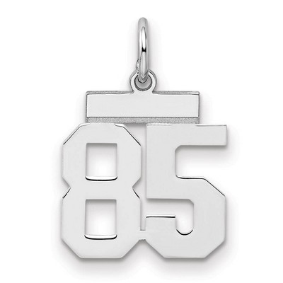 Black Bow Jewelry Sterling Silver, Athletic Collection, Small Polished Number 85 Pendant
