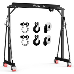 SILVEL Adjustable Gantry Crane - 2 Ton (5000Lbs) Capacity Portable Hoist Frame, 9.06FT Maximum Capacity Width, 8.53-12.47ft Adjustable Height - 1 of 4