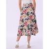 INSPIRE CHIC Women's Tropical Floral Print Ruffle Self-Tie Knot Split Beach Wrap Midi Skirt - 4 of 4