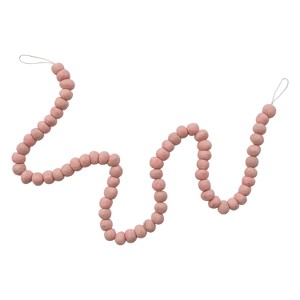 Storied Home Handmade Wool Felt Ball Garland, Pink - 1 of 2