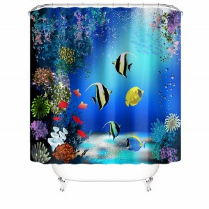 Deep Sea Fish School Shower Curtains for Bathroom Waterproof Fabric Bath Curtain Durable Soft Stylish Bathroom Decor 72x72 Inch - 1 of 1