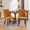 Set of 2 High Back Dining Chairs,Comfy Upholstered Seating with Triple Support System,Curved Solid Wood Legs,Beige Fabric Accent Chairs-The Pop Home - 2 of 4