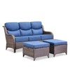 Gymojoy Outdoor Wicker Sofa with Ottoman PE Rattan Patio Couch Sofa for Garden - 3 of 4