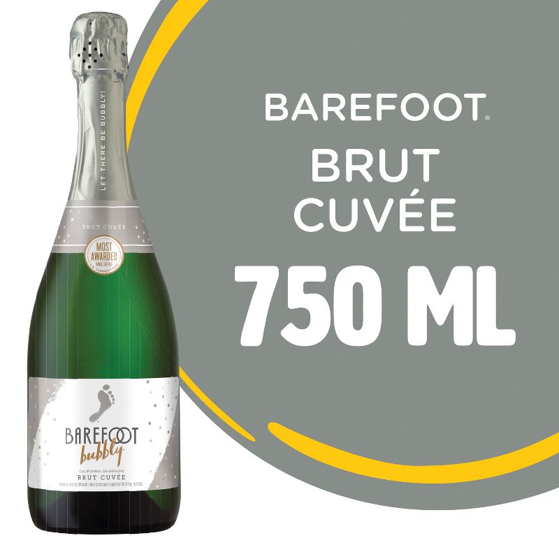 Barefoot Bubbly Brut Cuvee Champagne Sparkling Wine - 750ml Bottle, 3 of 9