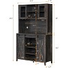 70'' Wine Coffee Bar Cabinet with Storage Hutch, Tall Kitchen Pantry Liquor Cabinet with Sliding Barn Doors for Home Dining Room - 2 of 4