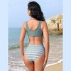 Women's Bikini Set Sexy Floral Two Piece Swimsuit Lace Up High Waisted Tummy Control Bathing Suit - image 3 of 4