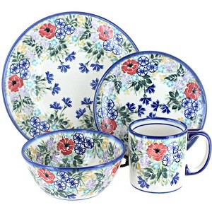 Blue Rose Polish Pottery WR Unikat Dinnerware (16 PC) - 1 of 1