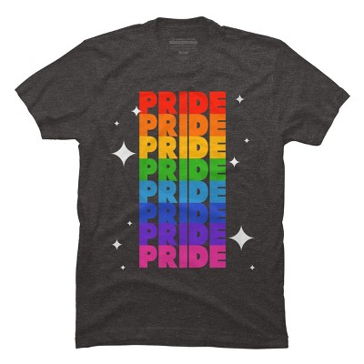 Adult Design By Humans Rainbow Pride Word Stack With Stars By Billmedzz T-Shirt