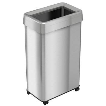 Itouchless Dual Push Door Kitchen Trash Can With Wheels And Odor