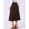 INSPIRE CHIC Women's Pleated High Waist Stretch A-Line Casual Knit Midi Skirt - 4 of 4