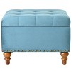 NicBex Square Velvet Storage Ottoman with Hidden Hinge & Rivet Trim, Upholstered Multi-Functional Ottoman with Easy-Open Lid - 3 of 4