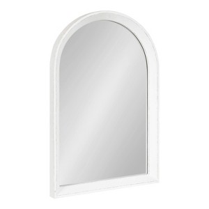 Kate & Laurel All Things Decor 20"x30" Hartman Wood Framed Arch Wall Mirror White: Beveled Edge, Farmhouse Style, No Assembly Required - 1 of 4