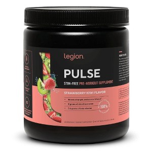 Legion Pulse Natural Pre-Workout Supplement Caffeine-Free - Strawberry Kiwi - 20 Servings - 1 of 4