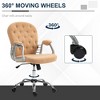 Kumasinova Teddy Fleece Home Office Chair with Padded Armrests,Button Tufted Desk Chair with Adjustable Height and Swivel Wheels for Bedroom - 3 of 4