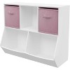 Bookshelf for Kids, 4 Cube Toy Storage Organizer Toddler Bookshelf Bookcase Book Shelves for Kids Room, Playroom, Nursery and Kindergarten, Pink - 3 of 4