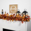 Northlight Autumn Magnolia Leaves and Mixed Berries Artificial Fall Harvest Garland - 5' x 8" - 3 of 4