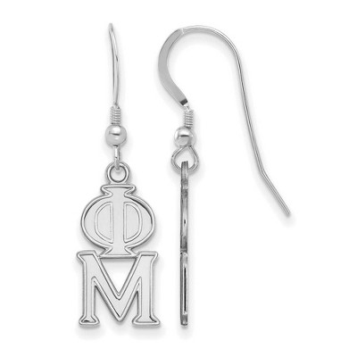 Black Bow Jewelry Sterling Silver Phi Mu Greek Life Dangle Earrings
