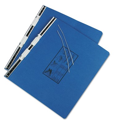 UNIVERSAL Pressboard Hanging Data Binder 14-7/8 x 11 Unburst Sheets Blue 15442