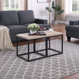 KTMBDW End Table, Side Table, Bedroom Nightstand for Small Spaces, for Living Room, Bedroom, Farmhouse Style, Natural Oak - 1 of 4