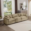 3-Seater Corduroy Mid-Century Modern Sofa with 2 Arm Pillows and 3 Throw Pillows for Living Room - 3 of 4