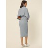 Seta T Women's Spring Fall 2 Piece Outfits Knitted Long Sleeve Turtleneck Sweaters with Tank Bodycon Midi Sweater Dress Set - 4 of 4