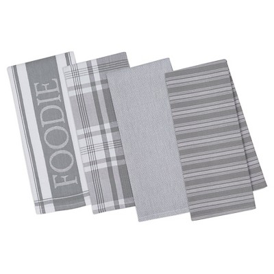 4pk Granite Gourmet Kitchen Towels Gray - Design Imports