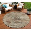 Beige And Fern Green Moroccan Washable Indoor Outdoor Area Rug - 2 of 4