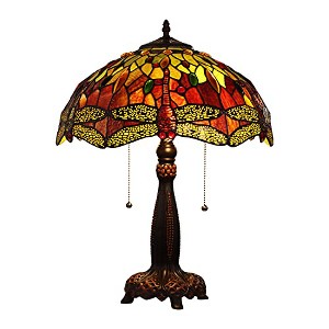 Chloe Lighting EMPRESS Tiffany-style 2 Light Dragonfly Table Lamp 16Inch Shade - 1 of 4