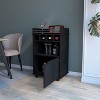 NicBex Mobile Kitchen Island Cart Morden Kitchen Carts on Wheels with Storage, 1 Cabinet Door and 4 Bottle Rack for Kitchen - 2 of 4