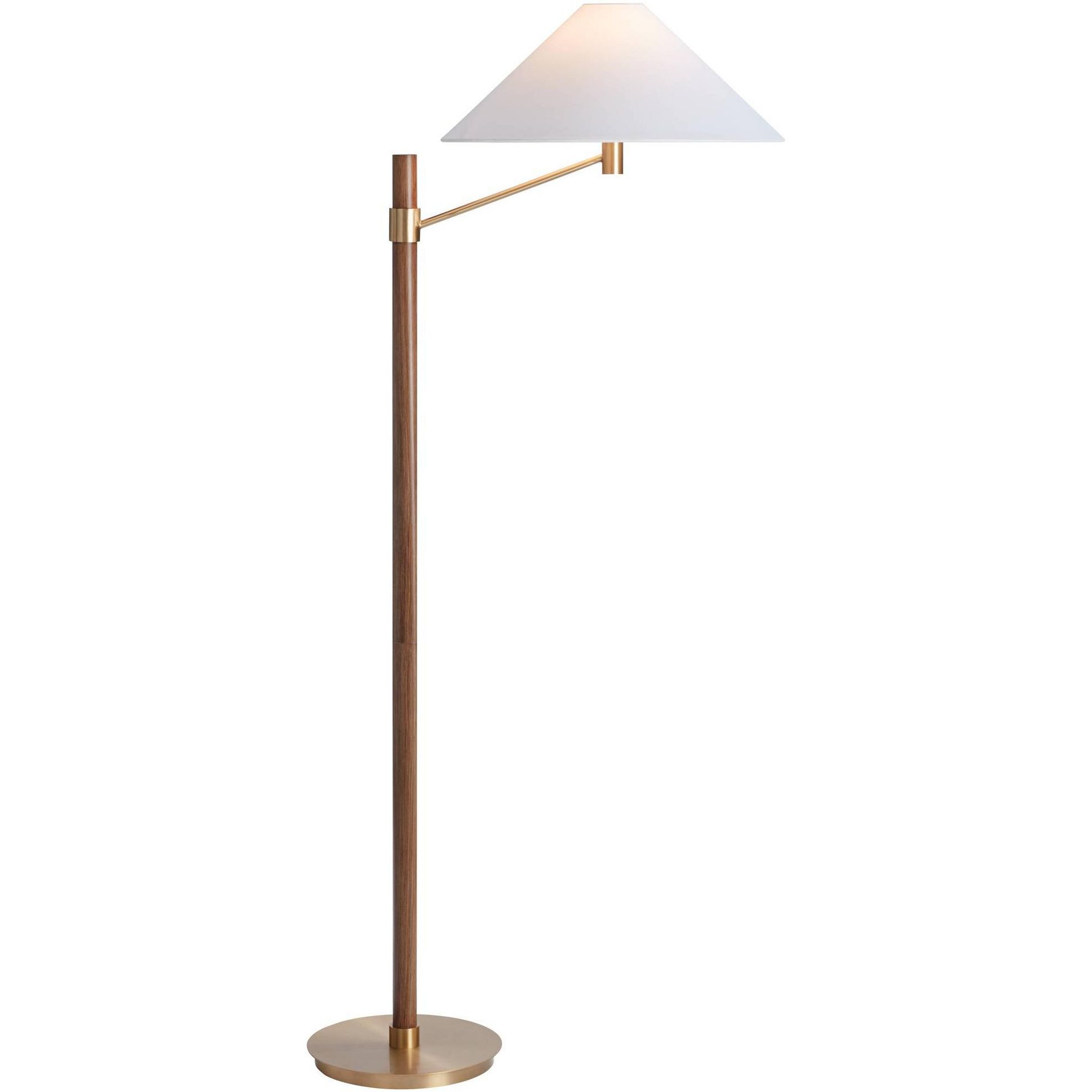 Possini Euro Design Possini Euro Valian 64" High Aged Brass and Wood Finish Floor Lamp