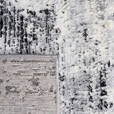 4' x 6' Black Abstract Easy Care Synthetic Rug