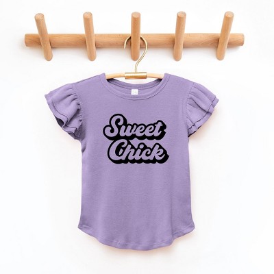 The Juniper Shop Sweet Chick Toddler Flutter Sleeve Tee