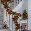 MOEPISY 6ft Pre-lit Garland,red Gold Christmas Decorated Garland with 30 LED Light - 4 of 4