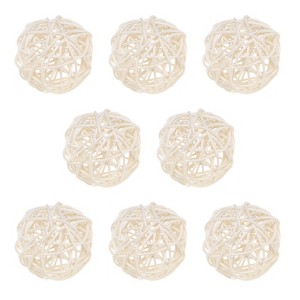Unique Bargains Wicker Rattan Decorative DIY Crafts Balls for DIY Crafts 8 Pcs - 1 of 4