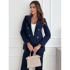 Coolmee Women's Casual Blazer Jacket Gold Button Long Sleeve Work 0ffice Blazer Lapel Open Front Jacket - 2 of 4
