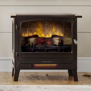 Country Living Infrared Freestanding Electric Fireplace Stove | Electric Indoor Room Heater with Remote, Multiple Flame Colors with Faux Wooden Logs - 1 of 4