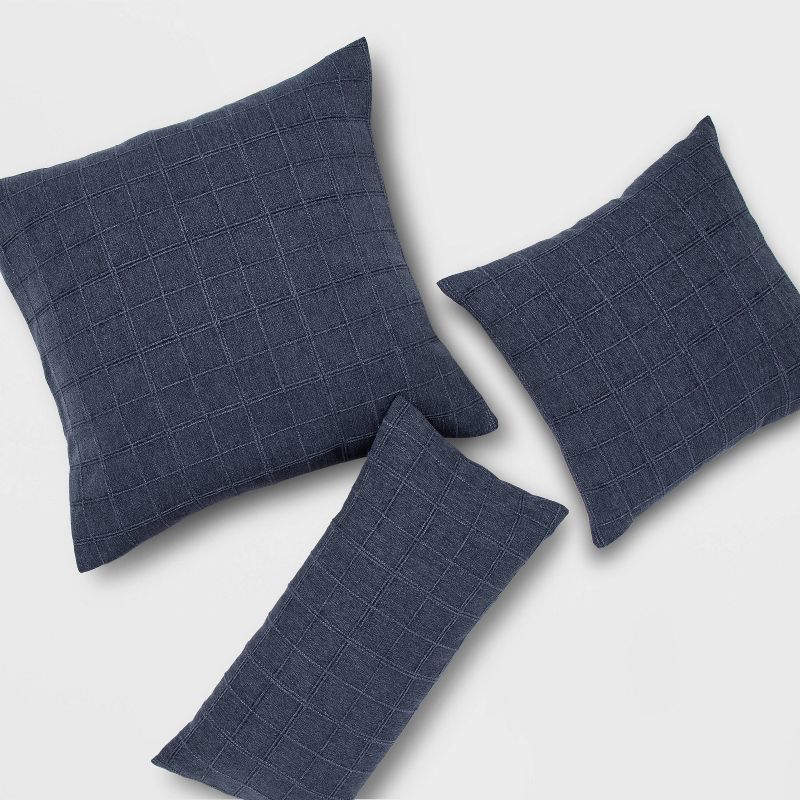 Woven Washed Windowpane Throw Pillow - Threshold™, 6 of 13