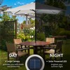 Okak 9X7IN Patio Umbrella with Solar LED, Outdoor Umbrella with Crank and Tilt Design, Parasol Umbrella for Garden, Backyard, Deck - 4 of 4