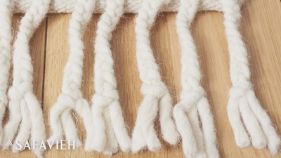 Ivory and Grey Hand-Tufted Wool Square Area Rug 6' x 6'