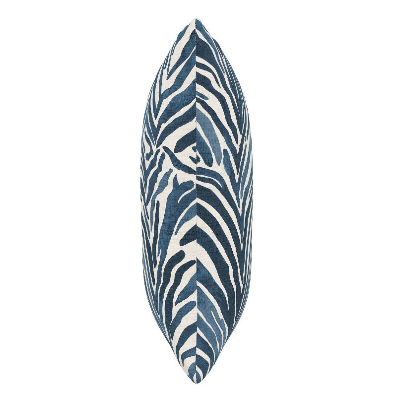 18&#34;x18&#34; Polyester Washed Zebra Square Throw Pillow Blue - Skyline Furniture, 3 of 6