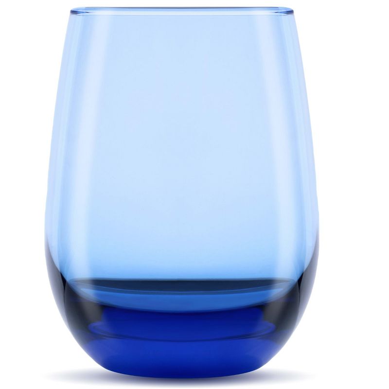 Libbey Classic Blue All-Purpose Stemless Wine Glasses, 15.25-ounce, Set of 6, 4 of 6