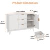 Fluted Sideboard Buffet Cabinet, Kitchen 47.2in Large Buffet Storage Cabinet Coffee Bar Cupboard 3 Drawers 2 Doors - 2 of 4